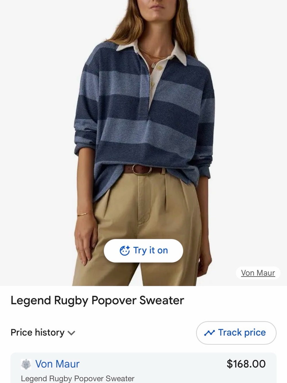 Faherty Striped Rugby Popover Sweater - Navy & Light Blue